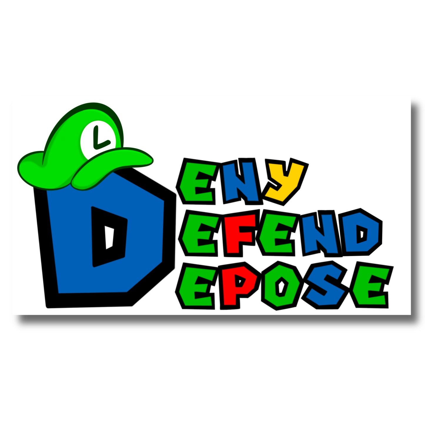 Deny Defend Depose Luigi sticker