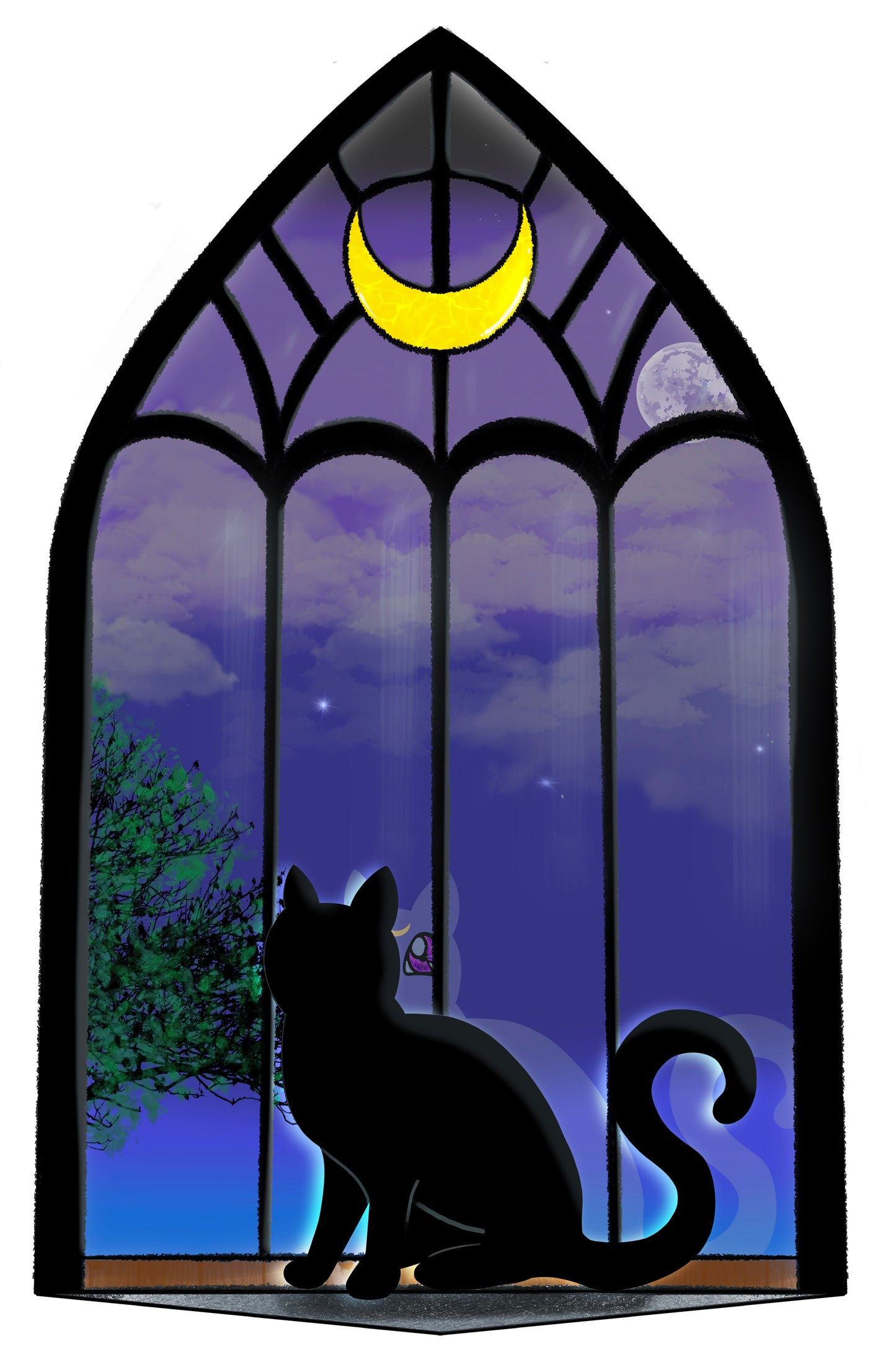 Luna Window Vinyl Sticker