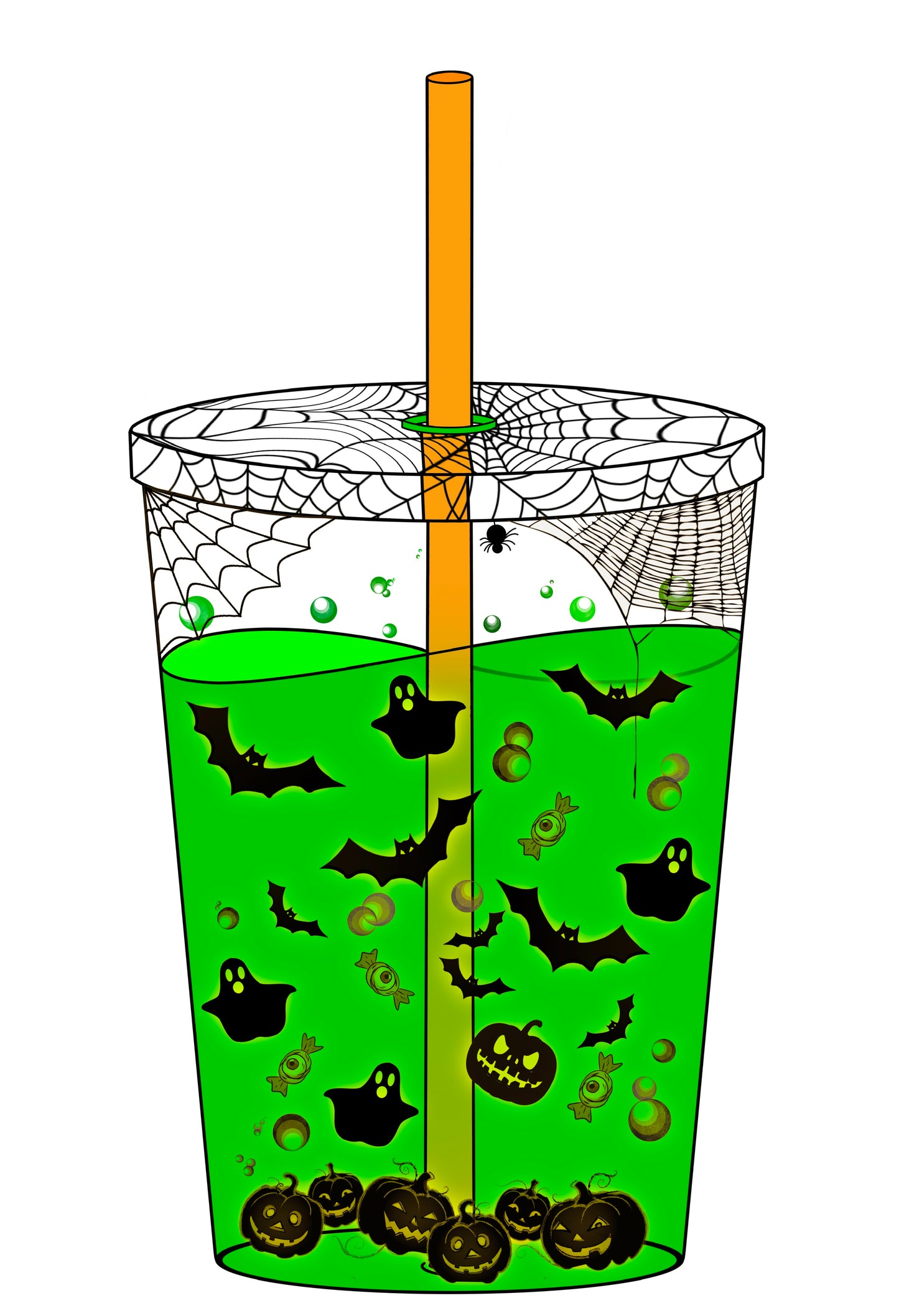 Halloween Boba Cup Vinyl Sticker