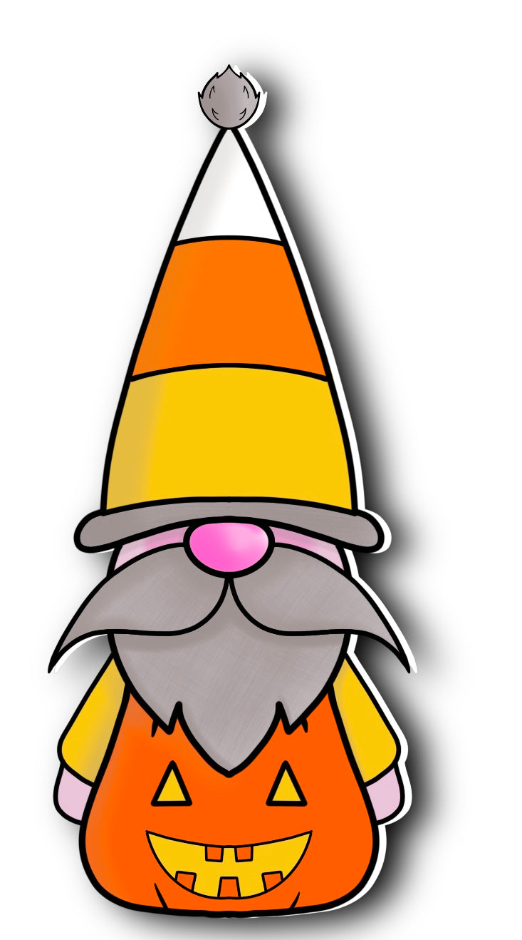 Candy Corn Gnome Vinyl Sticker