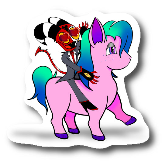 Blitz and his love of ponies sticker