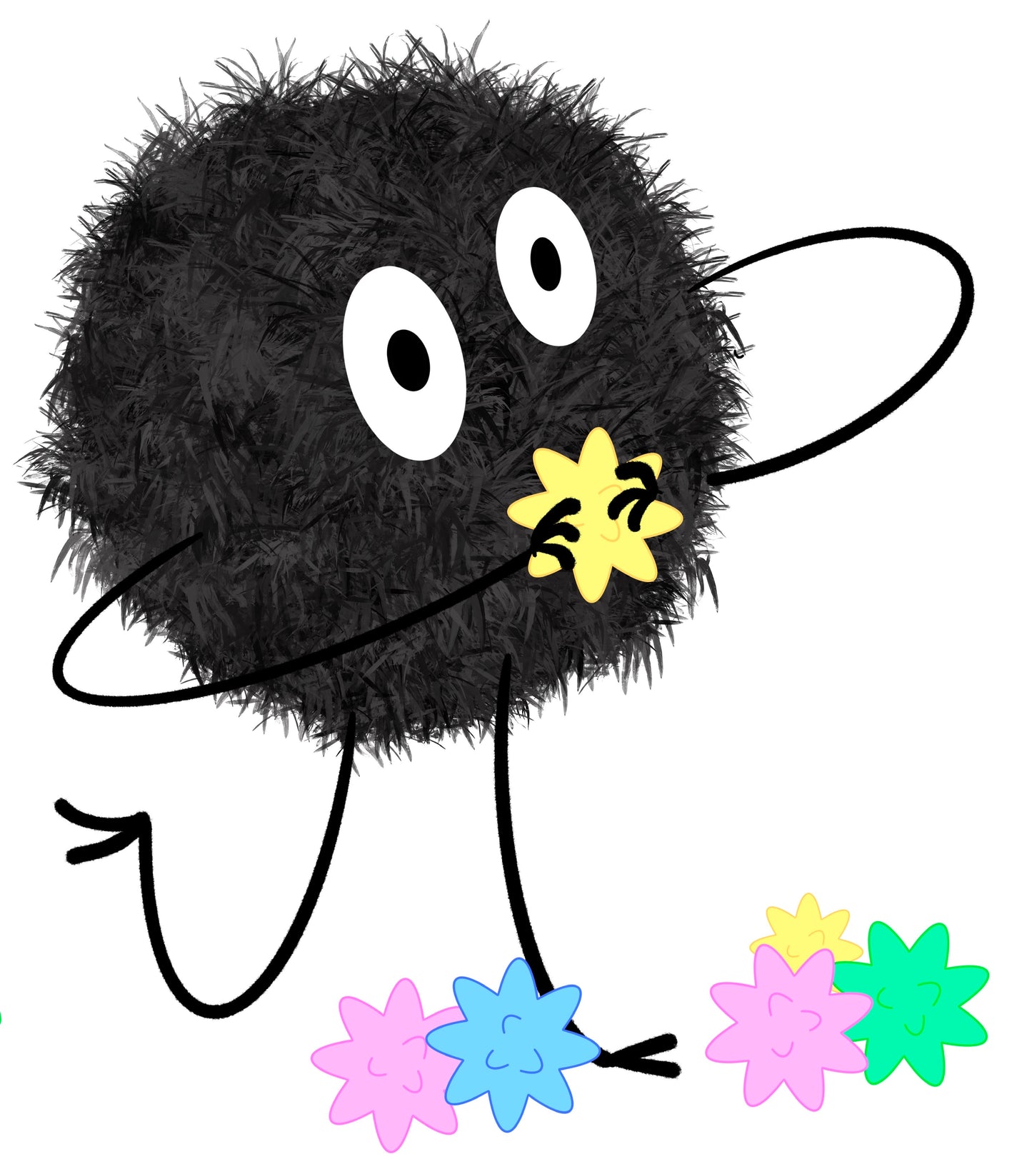 Standing Soot Sprite Vinyl sticker