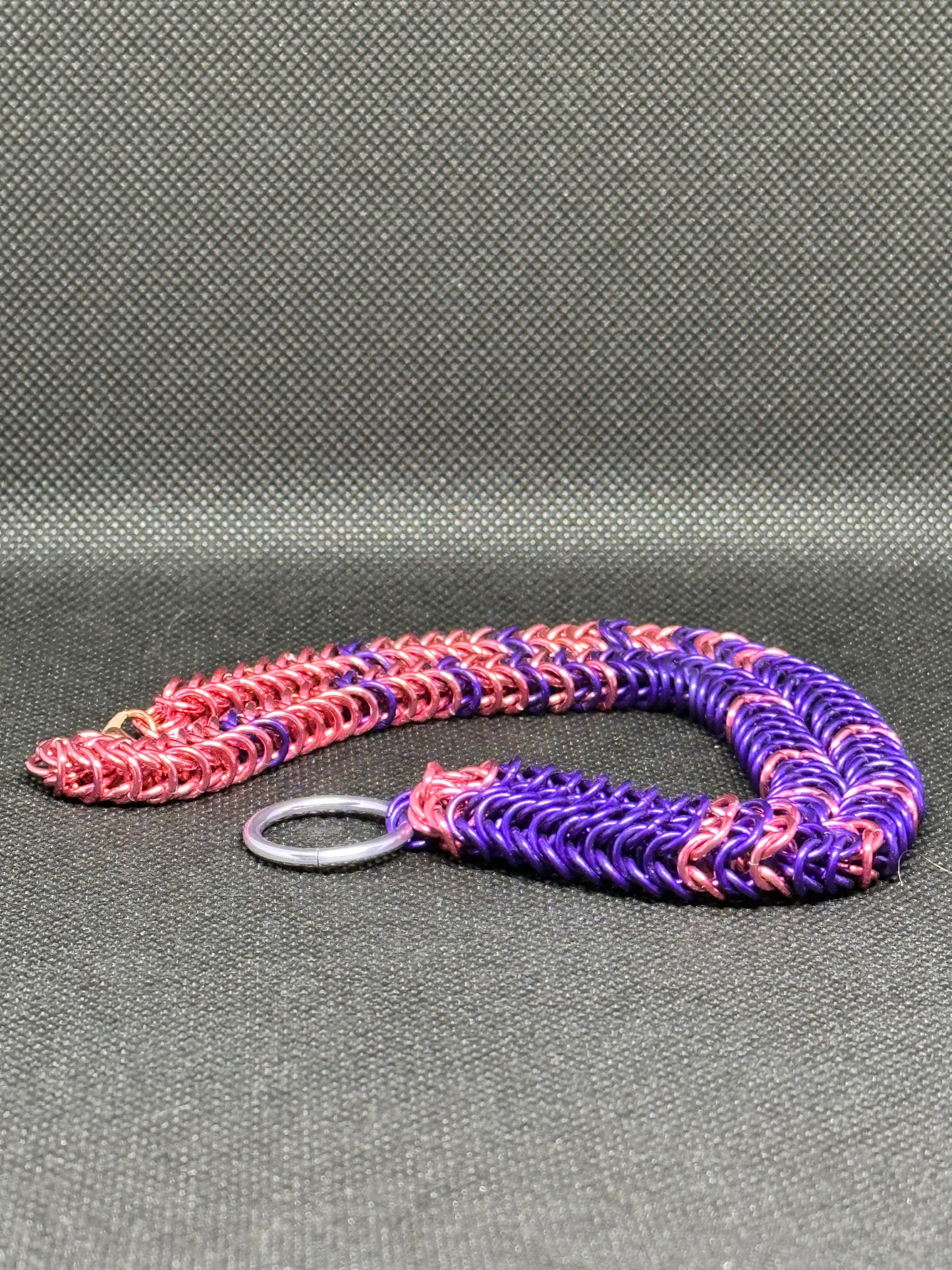 Cheshire Cat Inspired Chainmail Necklace - Pink and Purple